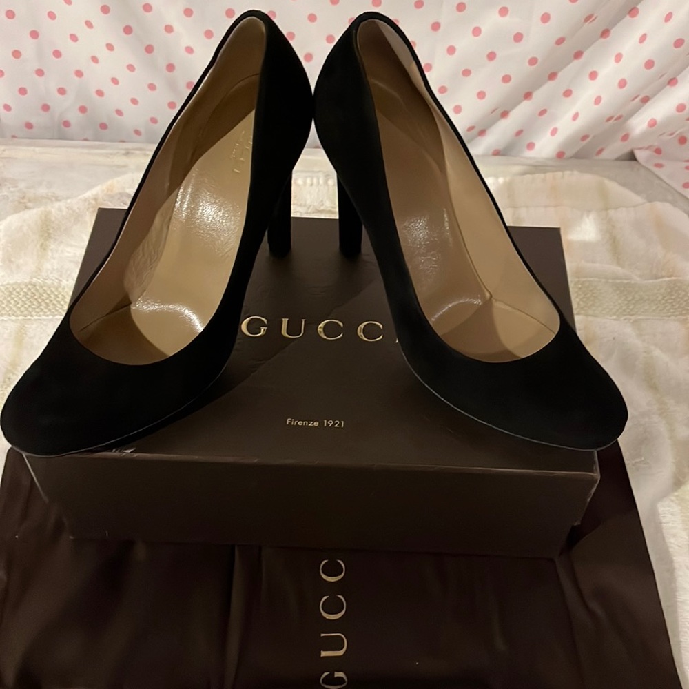 Authentic Gucci Black suede Stilettos
